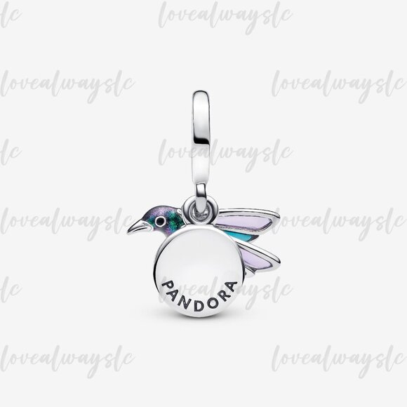 Pandora Hummingbird Double Dangle Charm - Picture 2 of 4